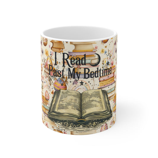 Literary Lovers Mug - I Read Past My Bedtime Design, Cozy Gift for Bookworms, Reading Gift, Bibliophile Mug, Book Club Essential