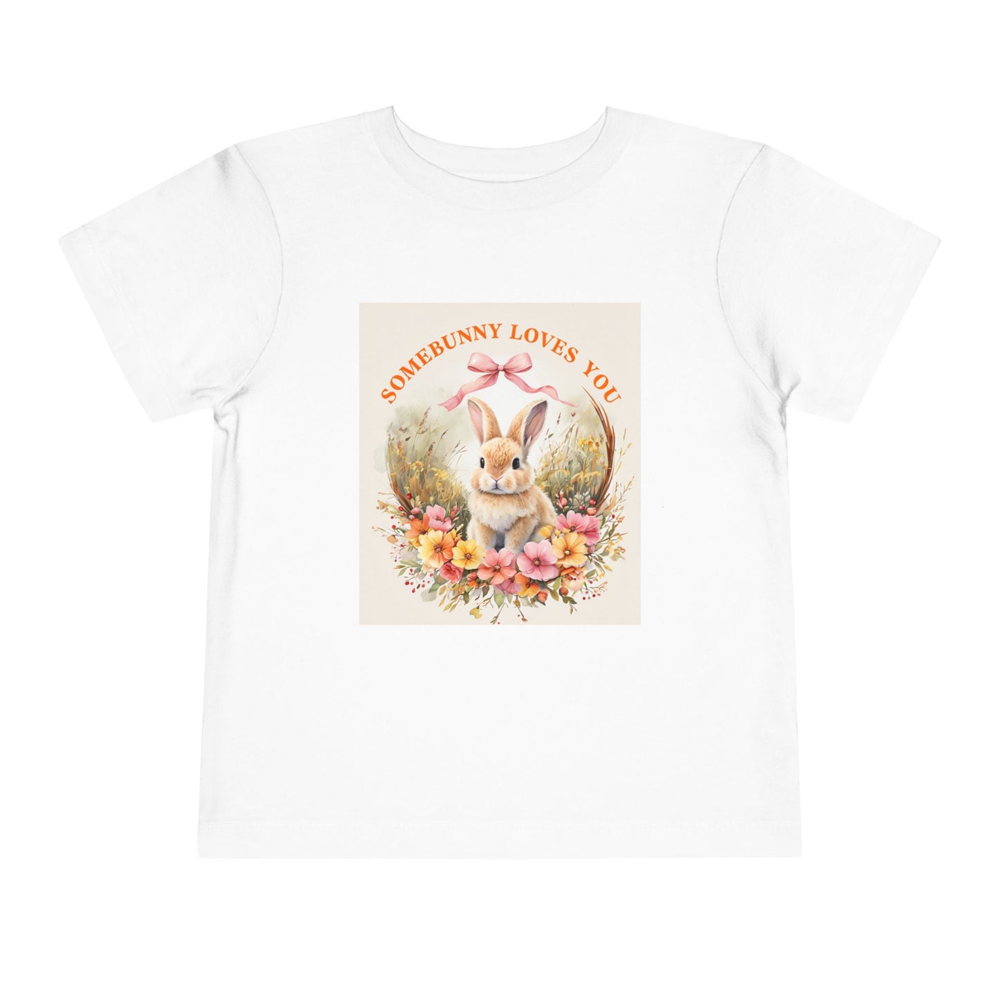 Toddler Short Sleeve Tee - 'Somebunny Loves You' Cute Bunny Design for Easter & Spring Celebrations