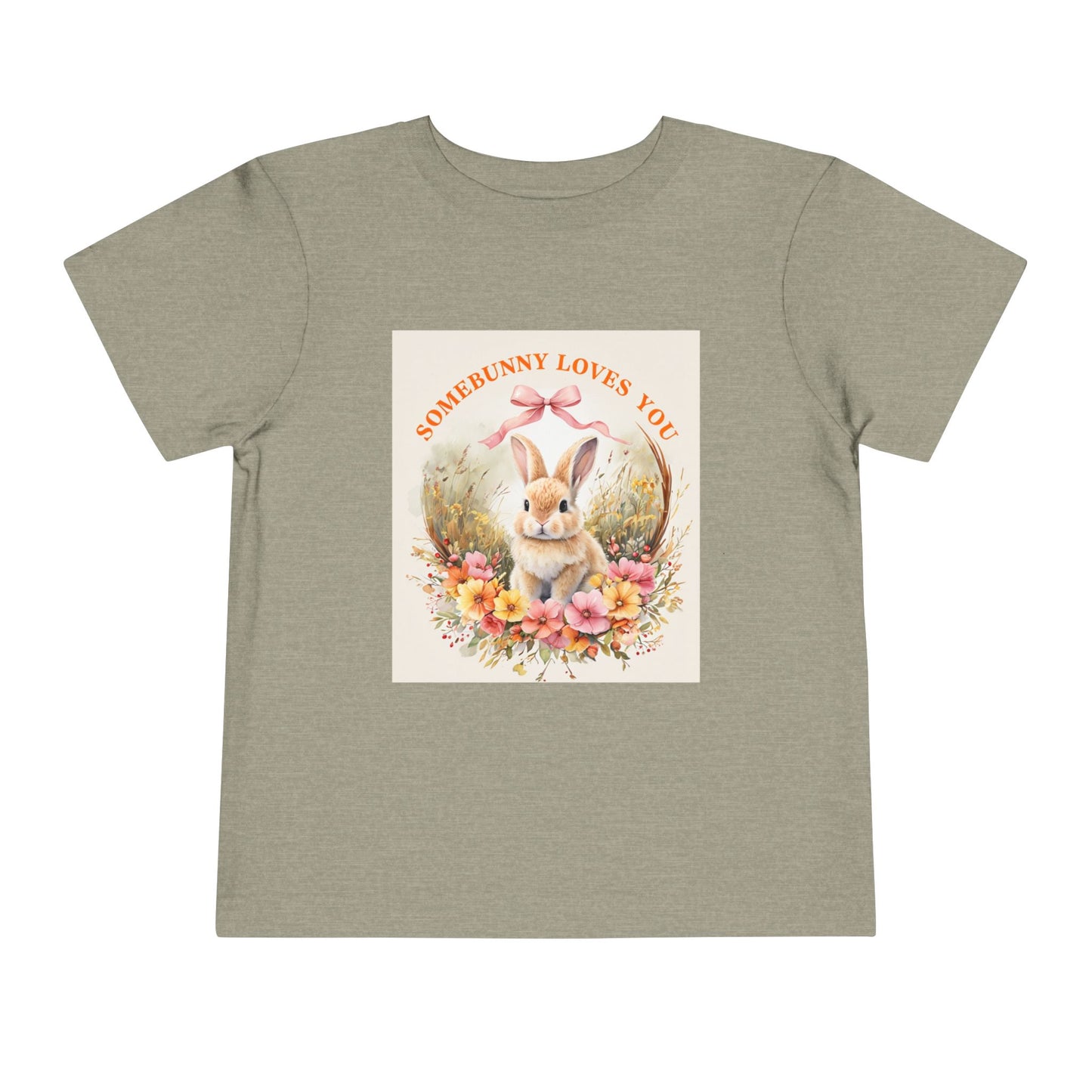 Toddler Short Sleeve Tee - 'Somebunny Loves You' Cute Bunny Design for Easter & Spring Celebrations