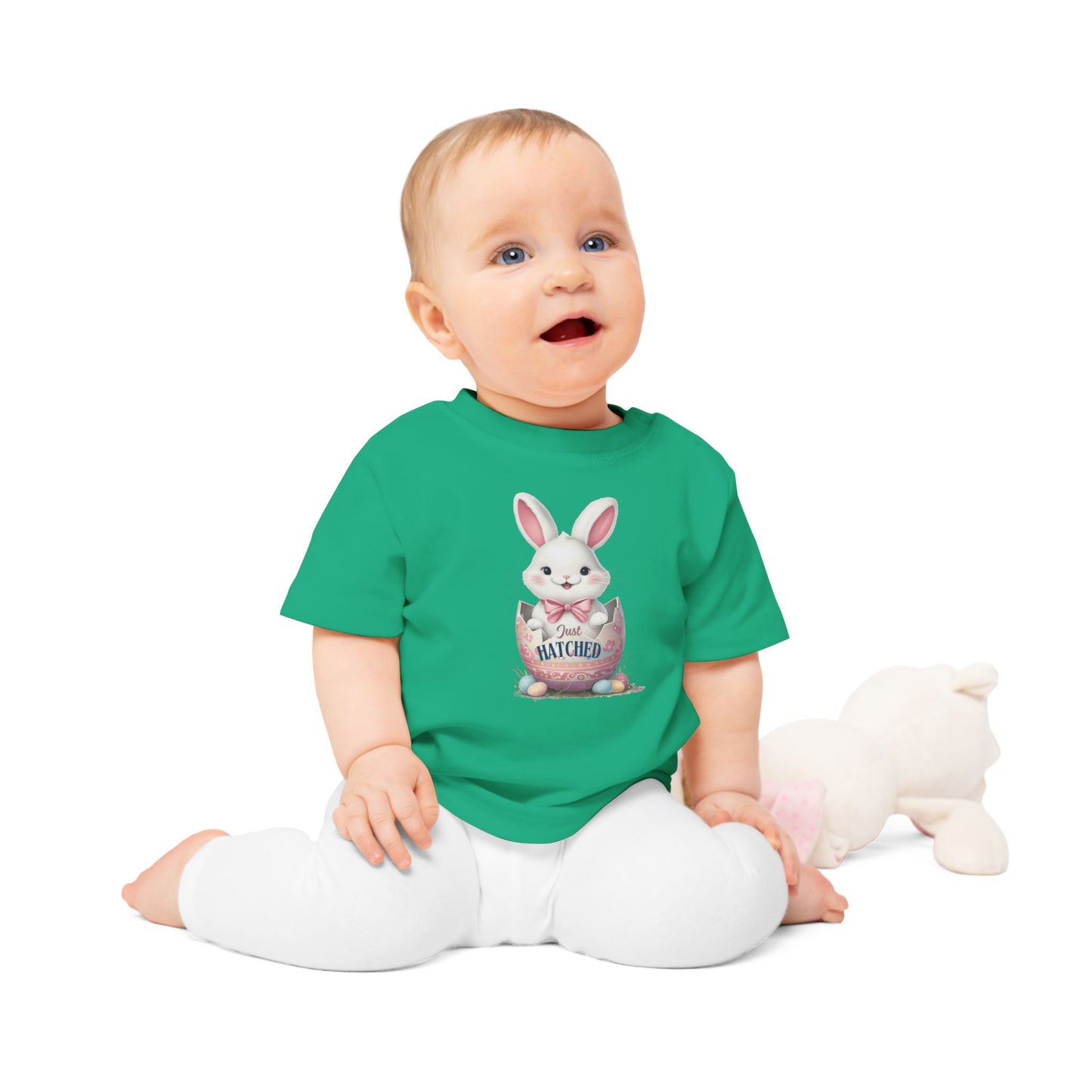 Easter Bunny Baby T-Shirt - 'Just Hatched' Design