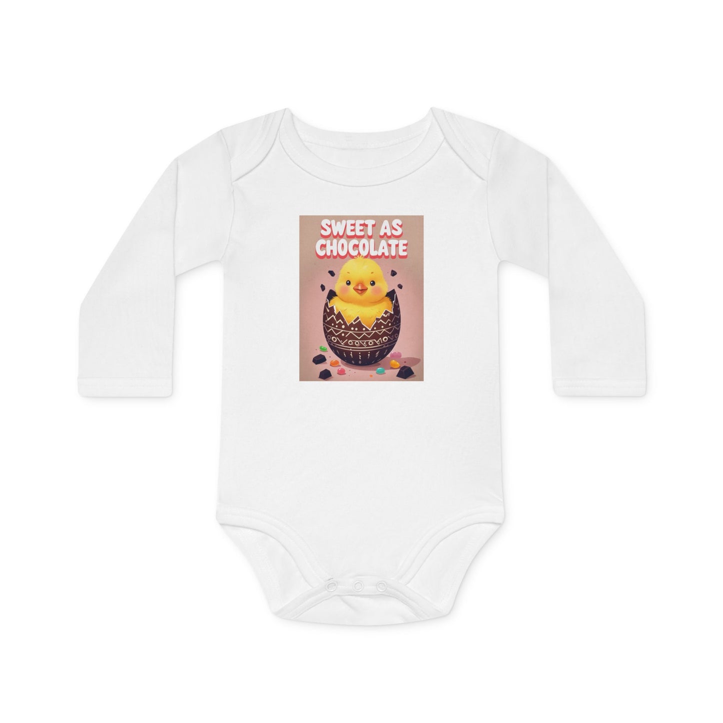 Sweet as Chocolate Baby Long-Sleeve Organic Bodysuit