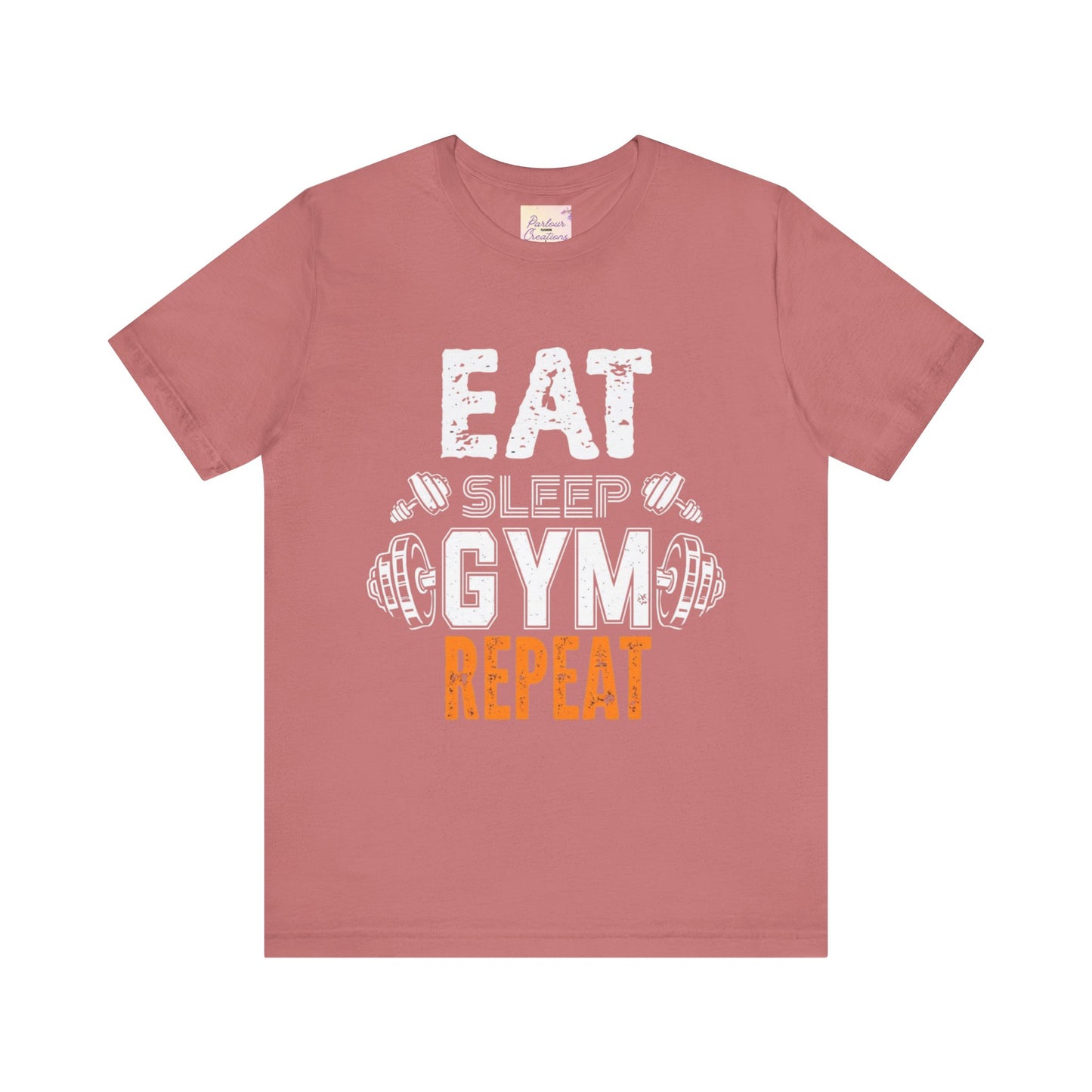 Motivational Gym T-Shirt - Eat Gym Repeat Unisex Casual Tee