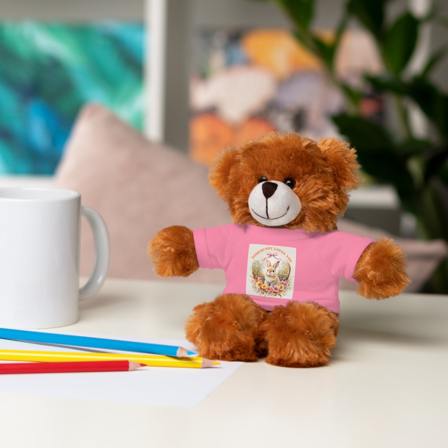 Personalized Stuffed Animal with Tee - ‘Somebunny Loves You’ Bear