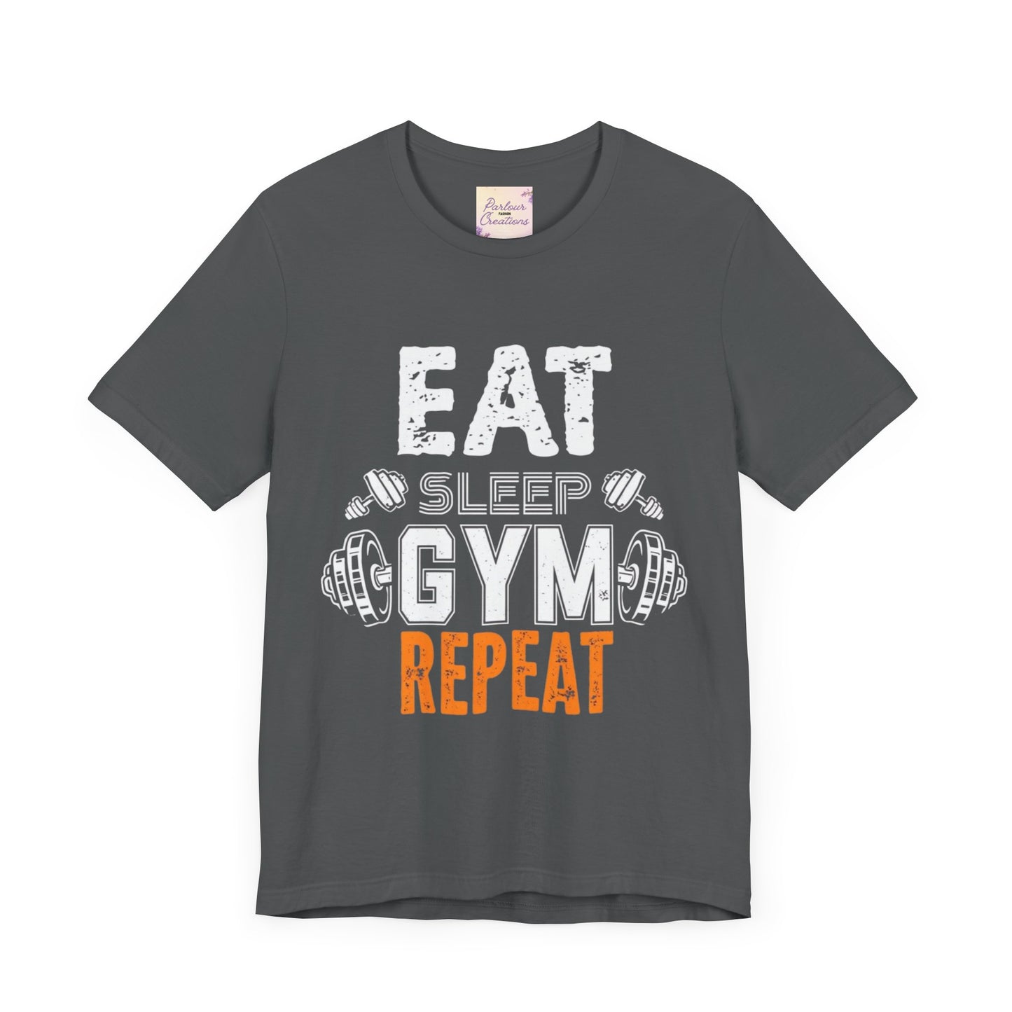 Motivational Gym T-Shirt - Eat Gym Repeat Unisex Casual Tee