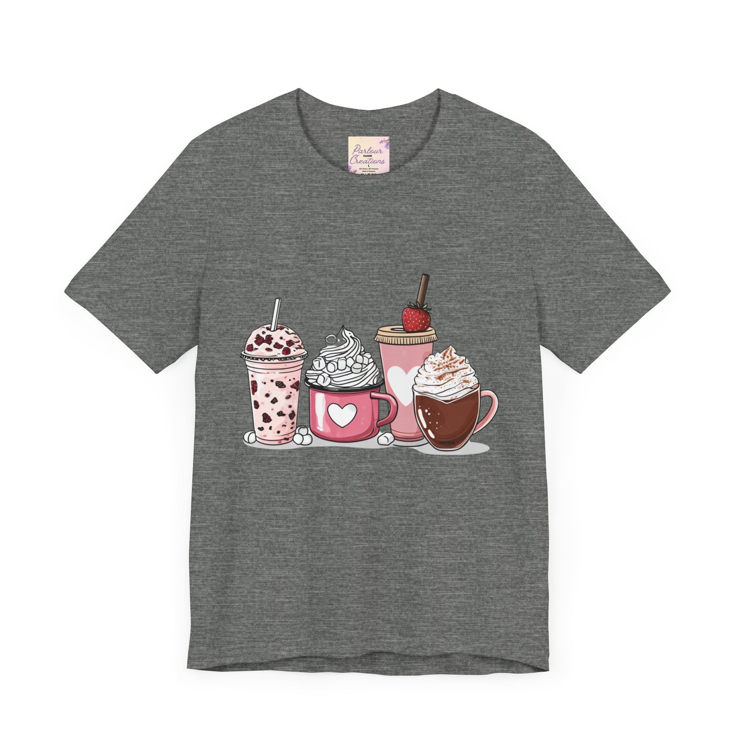 Valentine Coffee Lover Unisex Tee, Personalized Gift Shirt, Short Sleeve Top for Valentine's Day