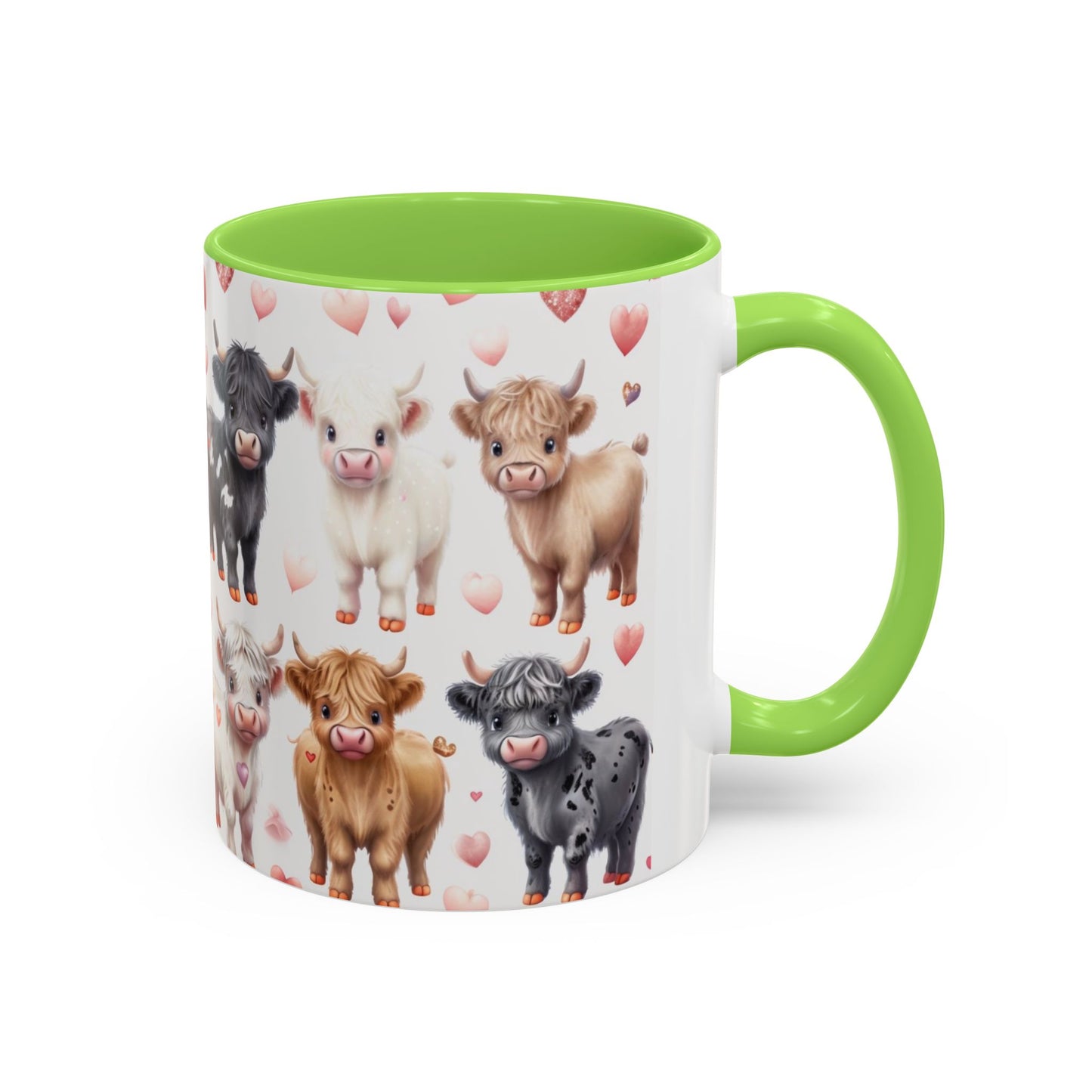 Valentines Mini Highland Cow Cermaic 11oz Color Mug Gift for Her, Him, Them, Child