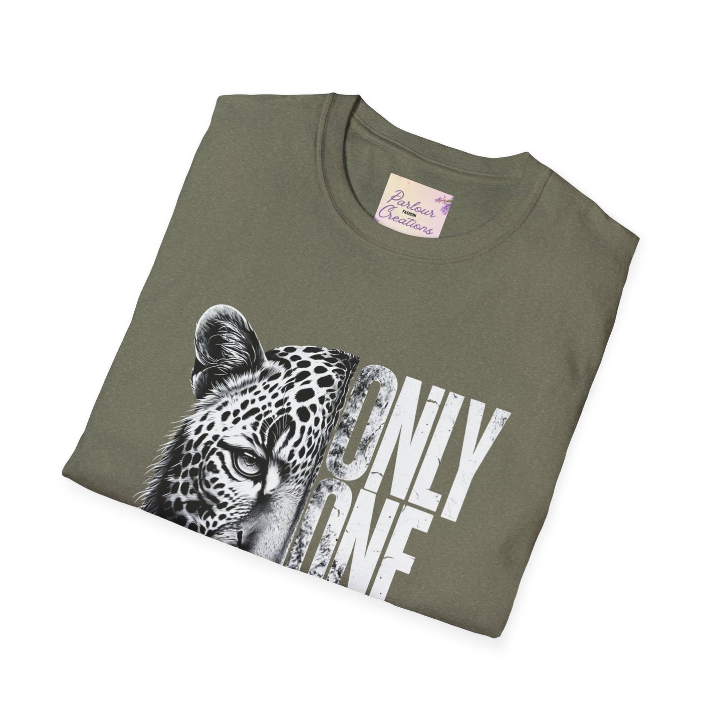 Only One Focus Leopard Graphic T-Shirt - Unisex Softstyle Tee for Animal Lovers