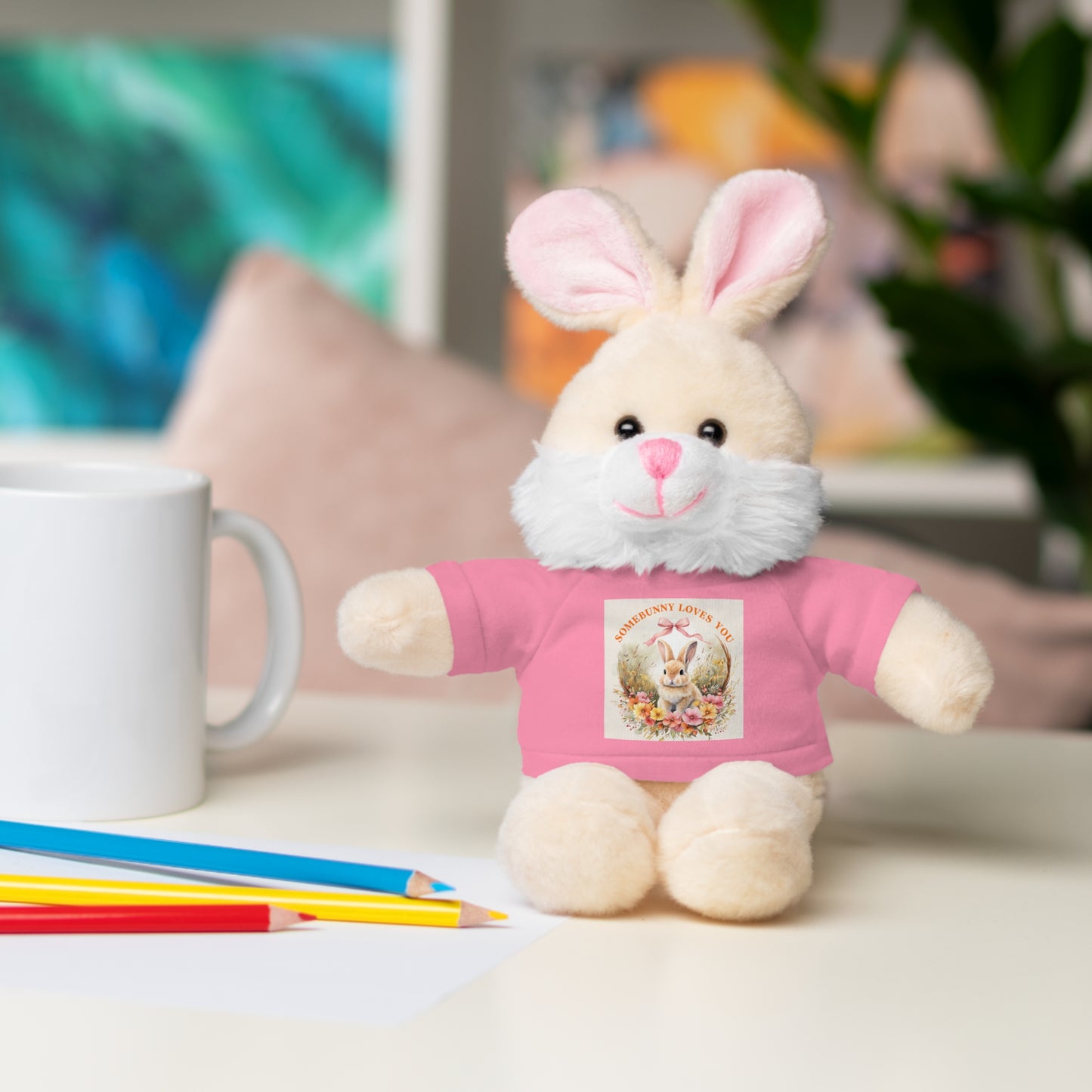 Personalized Stuffed Animal with Tee - ‘Somebunny Loves You’ Bear