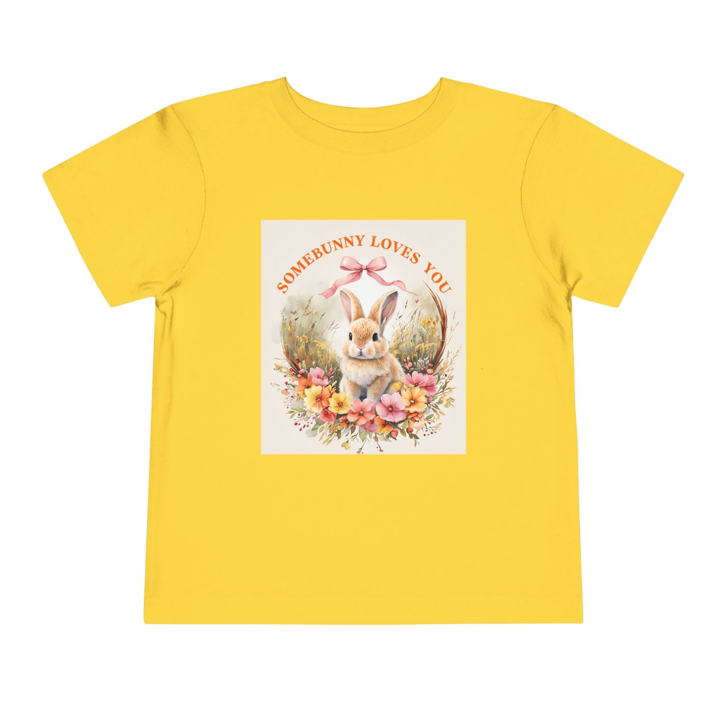 Toddler Short Sleeve Tee - 'Somebunny Loves You' Cute Bunny Design for Easter & Spring Celebrations