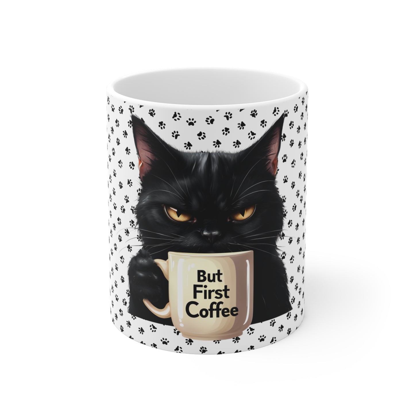 Mug 11oz, Grumpy Cat, Cat Lover Gift, Coffee Lover Mug, But First Coffee Mug, Funny Cat Mug, Novelty Mug