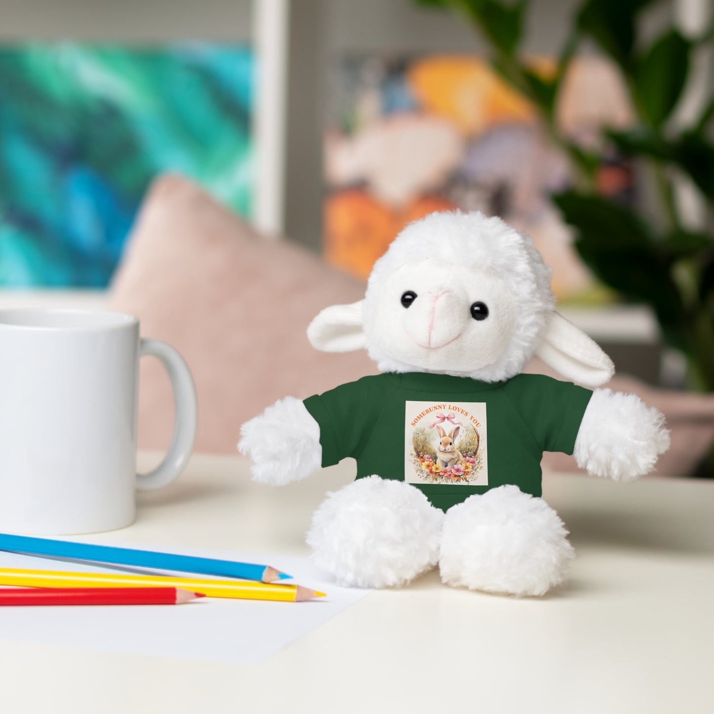 Personalized Stuffed Animal with Tee - ‘Somebunny Loves You’ Bear