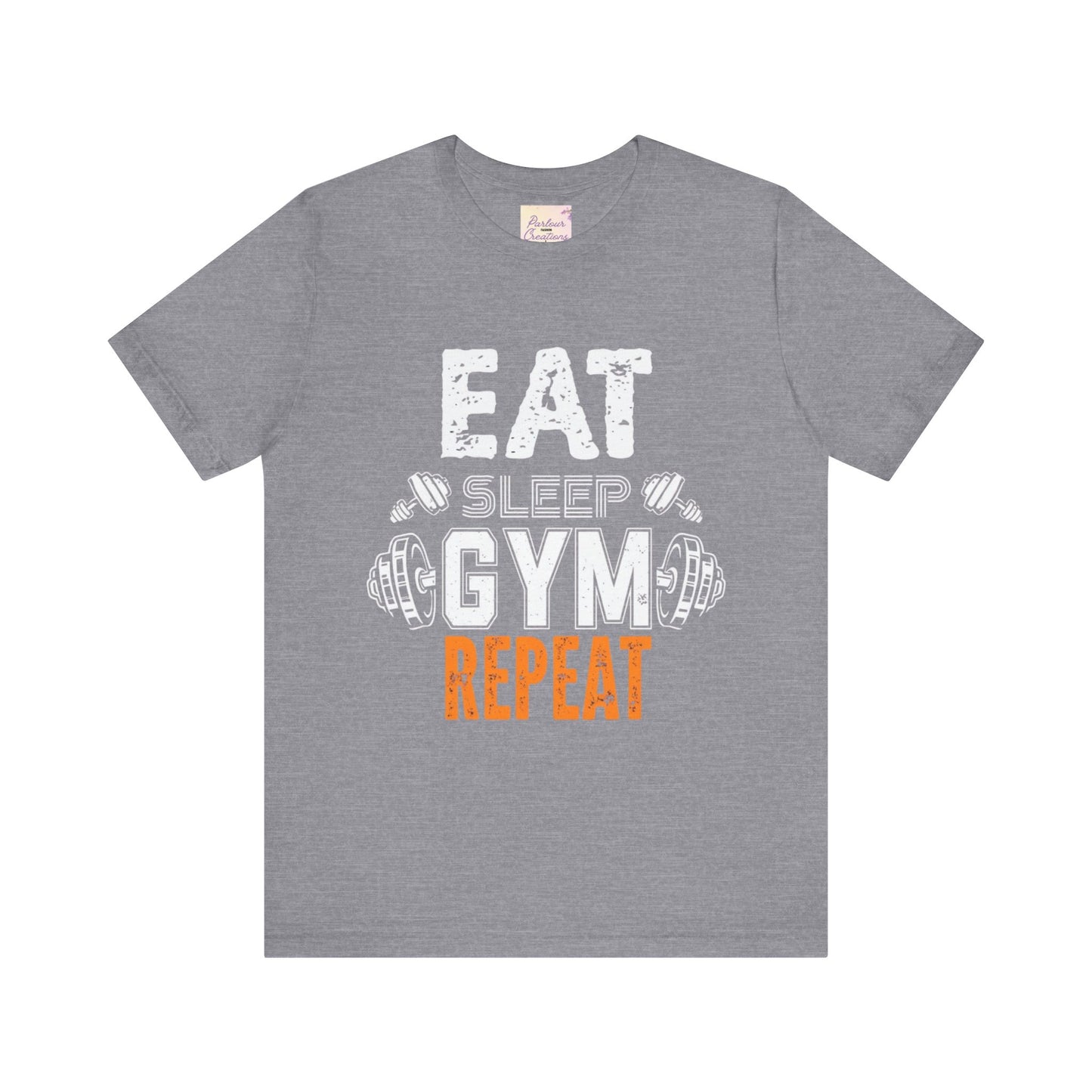 Motivational Gym T-Shirt - Eat Gym Repeat Unisex Casual Tee