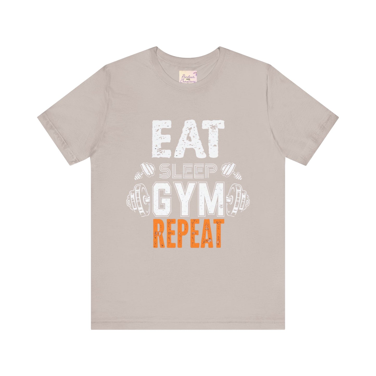 Motivational Gym T-Shirt - Eat Gym Repeat Unisex Casual Tee