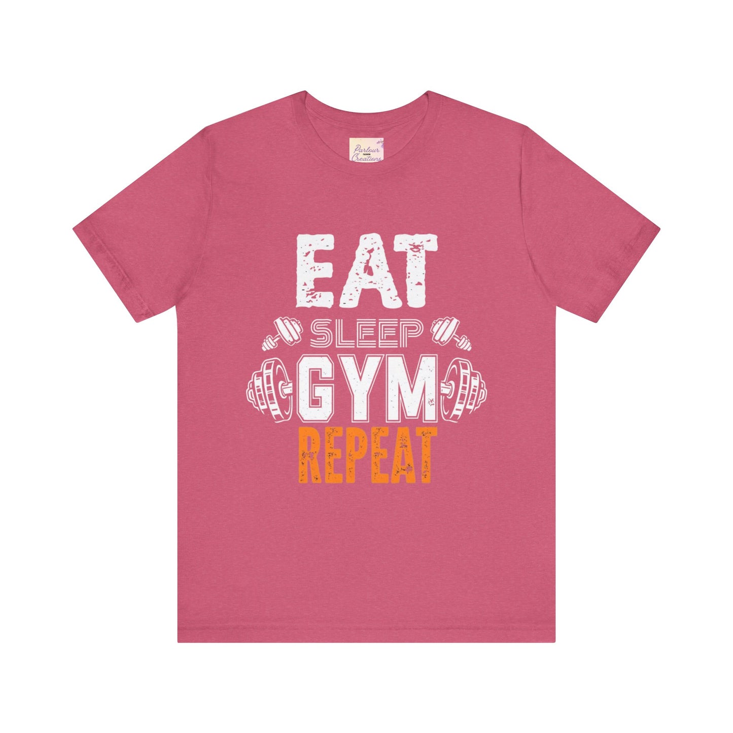 Motivational Gym T-Shirt - Eat Gym Repeat Unisex Casual Tee