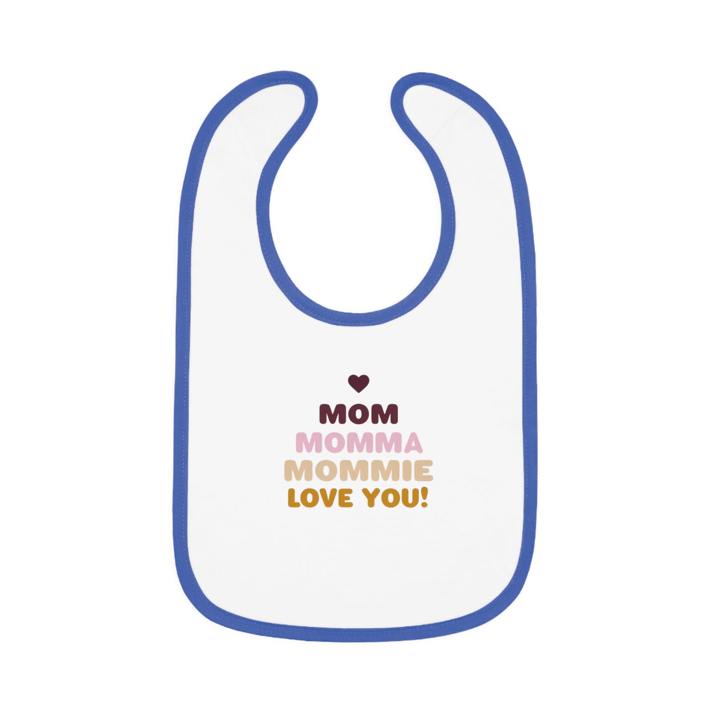 Cute 'Mom Love' Baby Bib – Perfect for New Moms and Gift Celebrations