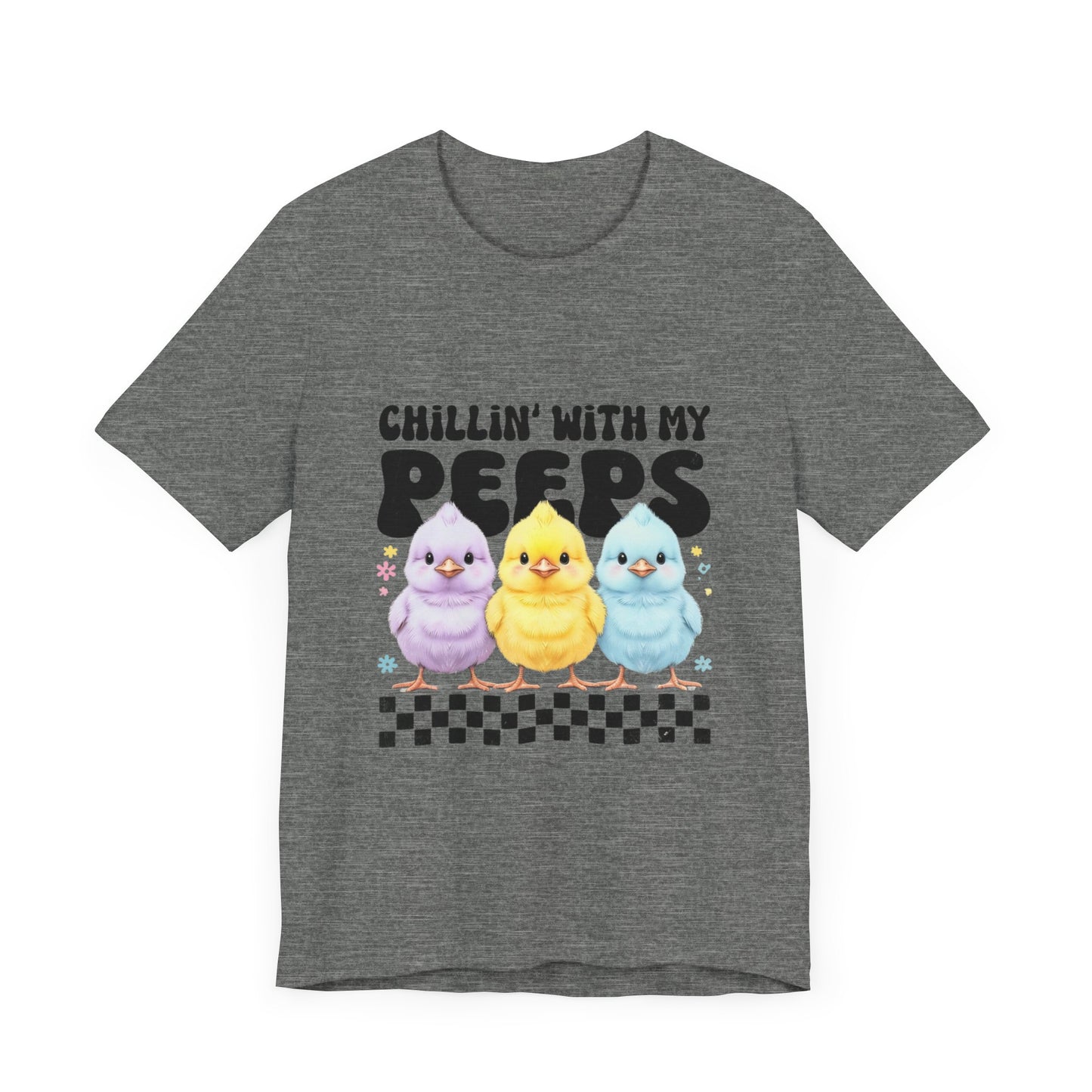 Chillin' with My Peeps Tee - Fun Graphic T-Shirt, Cute Spring Shirt, Easter Gift, Casual Wear, Friendship Vibe, Gift for Teens