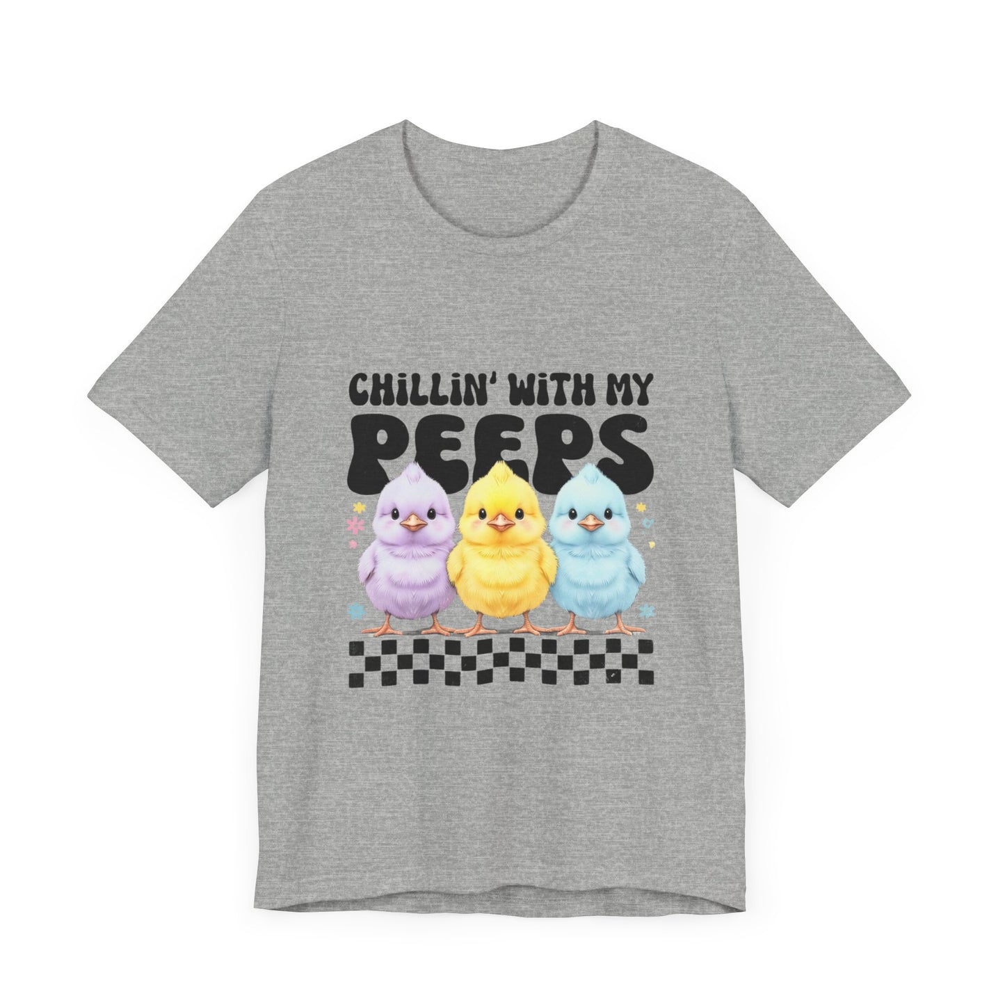 Chillin' with My Peeps Tee - Fun Graphic T-Shirt, Cute Spring Shirt, Easter Gift, Casual Wear, Friendship Vibe, Gift for Teens