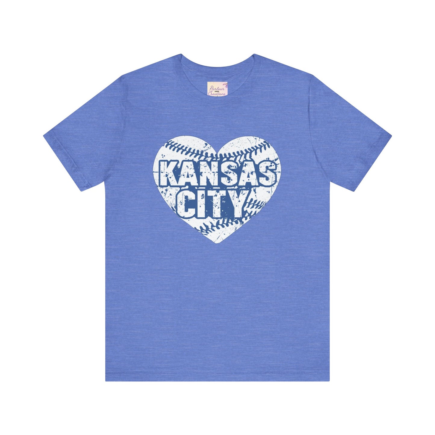 Kansas City Love Baseball Tee, Sports Fan T-shirt, Gift for Baseball Lovers, Summer Casual Top, Heart Design Shirt