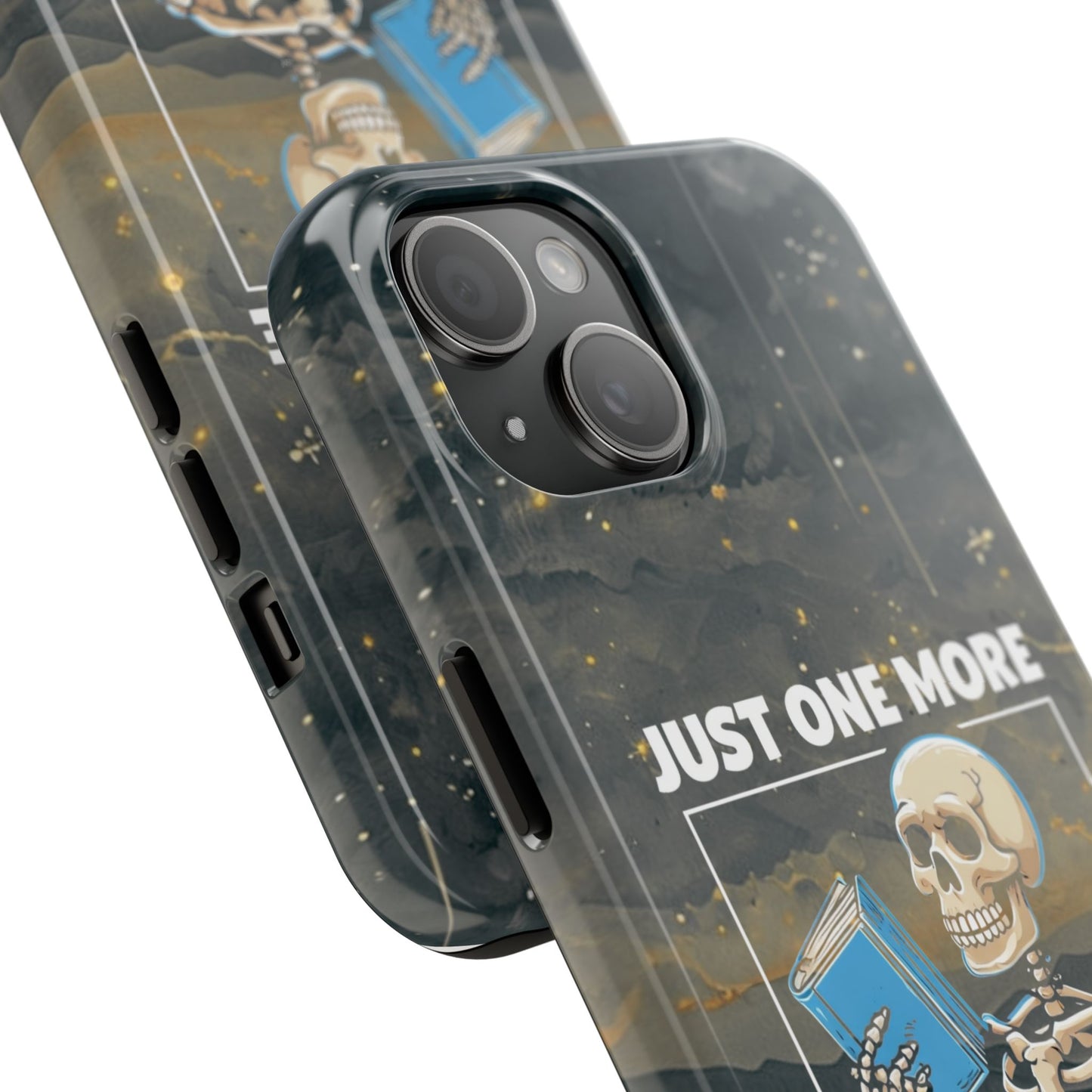 "Just One More Chapter" Skeleton Book Lover Tough Phone Case - Just One More Chapter, Unique Gift for Readers, Halloween Decor, Bookish Accessories, Literary