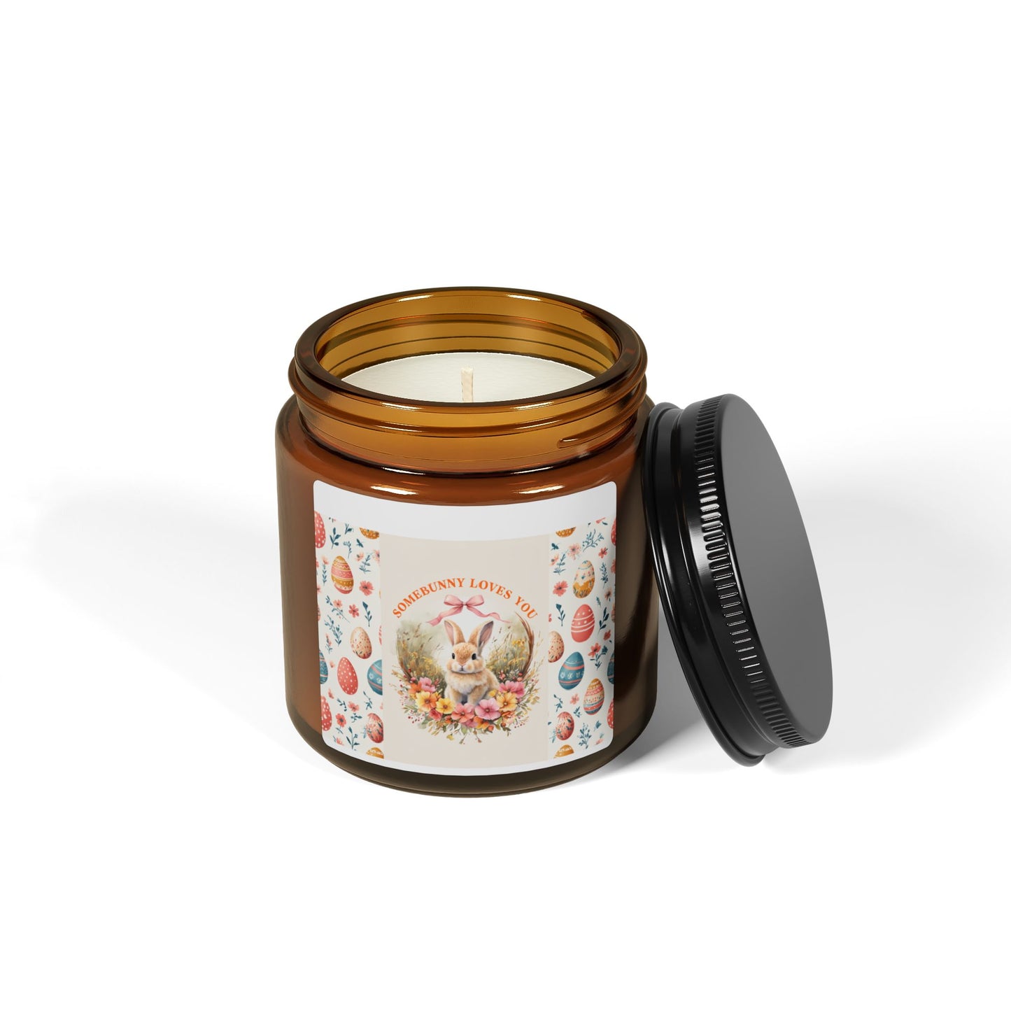 Easter Bunny Scented Soy Candle - Amber Jar (Candle Match Books)