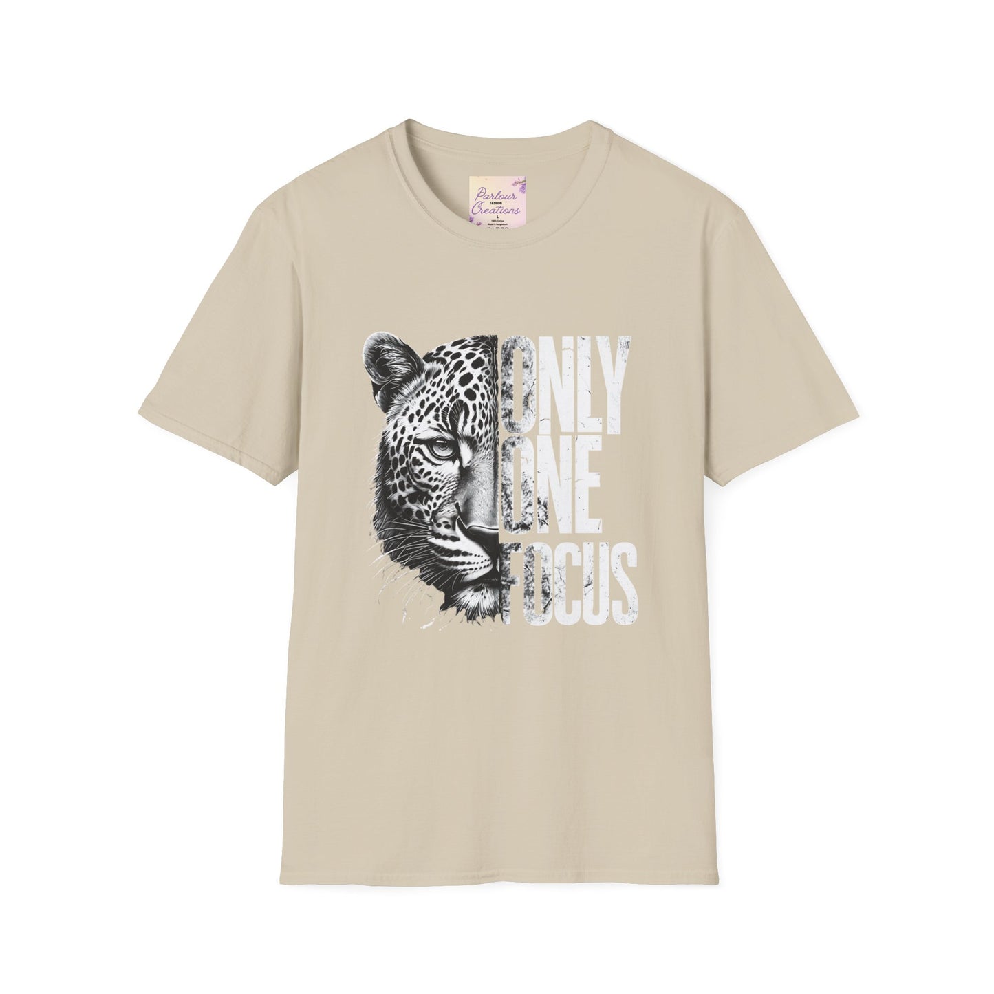 Only One Focus Leopard Graphic T-Shirt - Unisex Softstyle Tee for Animal Lovers