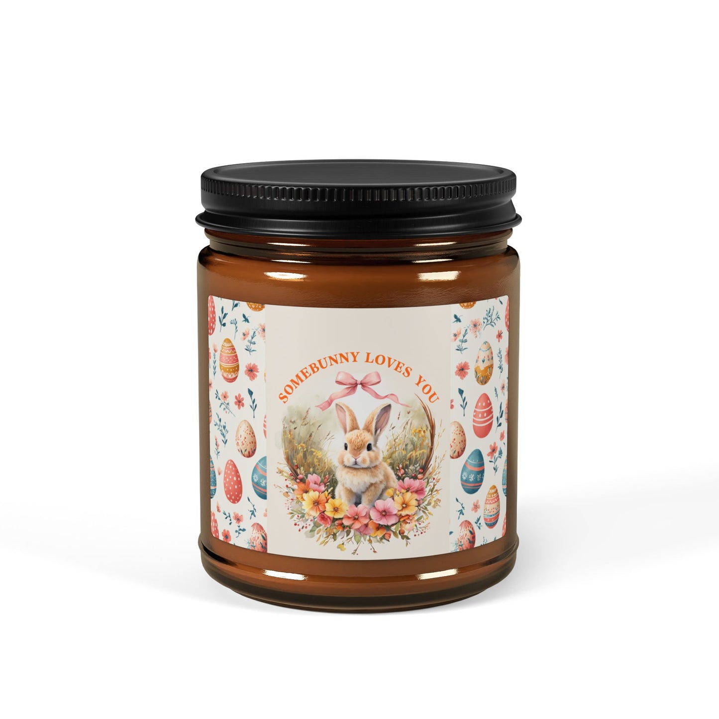 Easter Bunny Scented Soy Candle - Amber Jar (Candle Match Books)