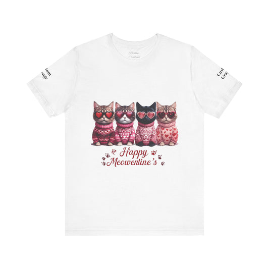 Personalized Happy Meowentines Unisex T-shirt