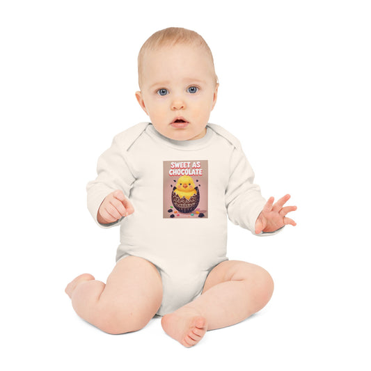 Sweet as Chocolate Baby Long-Sleeve Organic Bodysuit