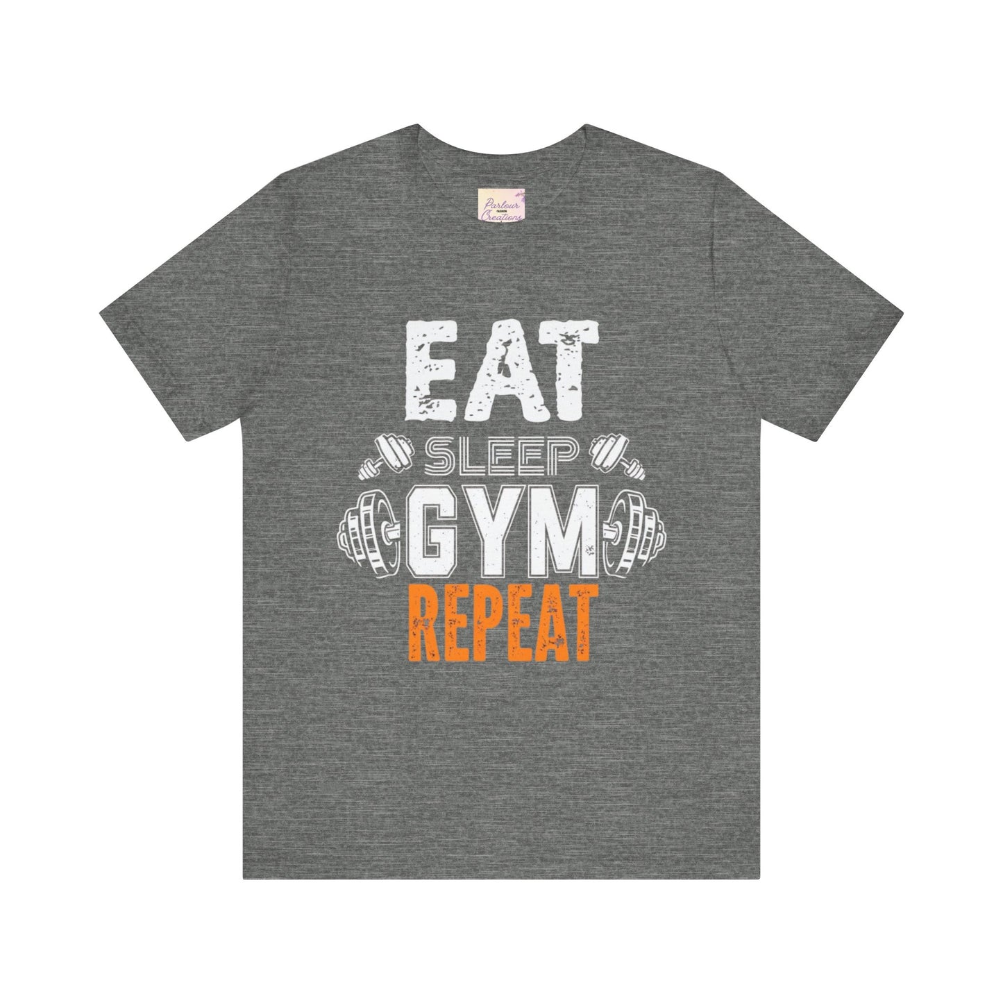 Motivational Gym T-Shirt - Eat Gym Repeat Unisex Casual Tee