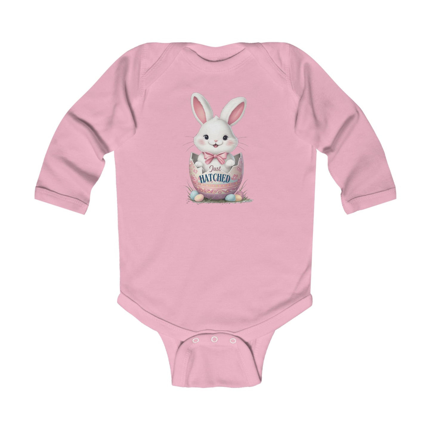 Just Hatched Bunny Infant Long Sleeve Bodysuit - Perfect for Easter Celebrations