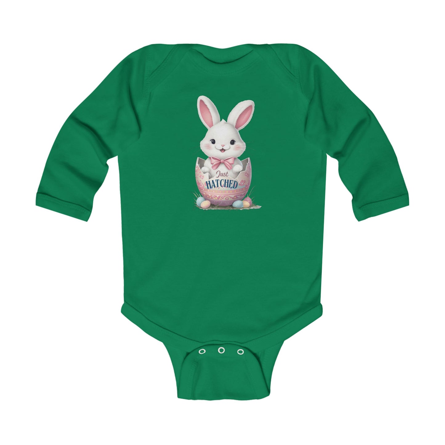 Just Hatched Bunny Infant Long Sleeve Bodysuit - Perfect for Easter Celebrations