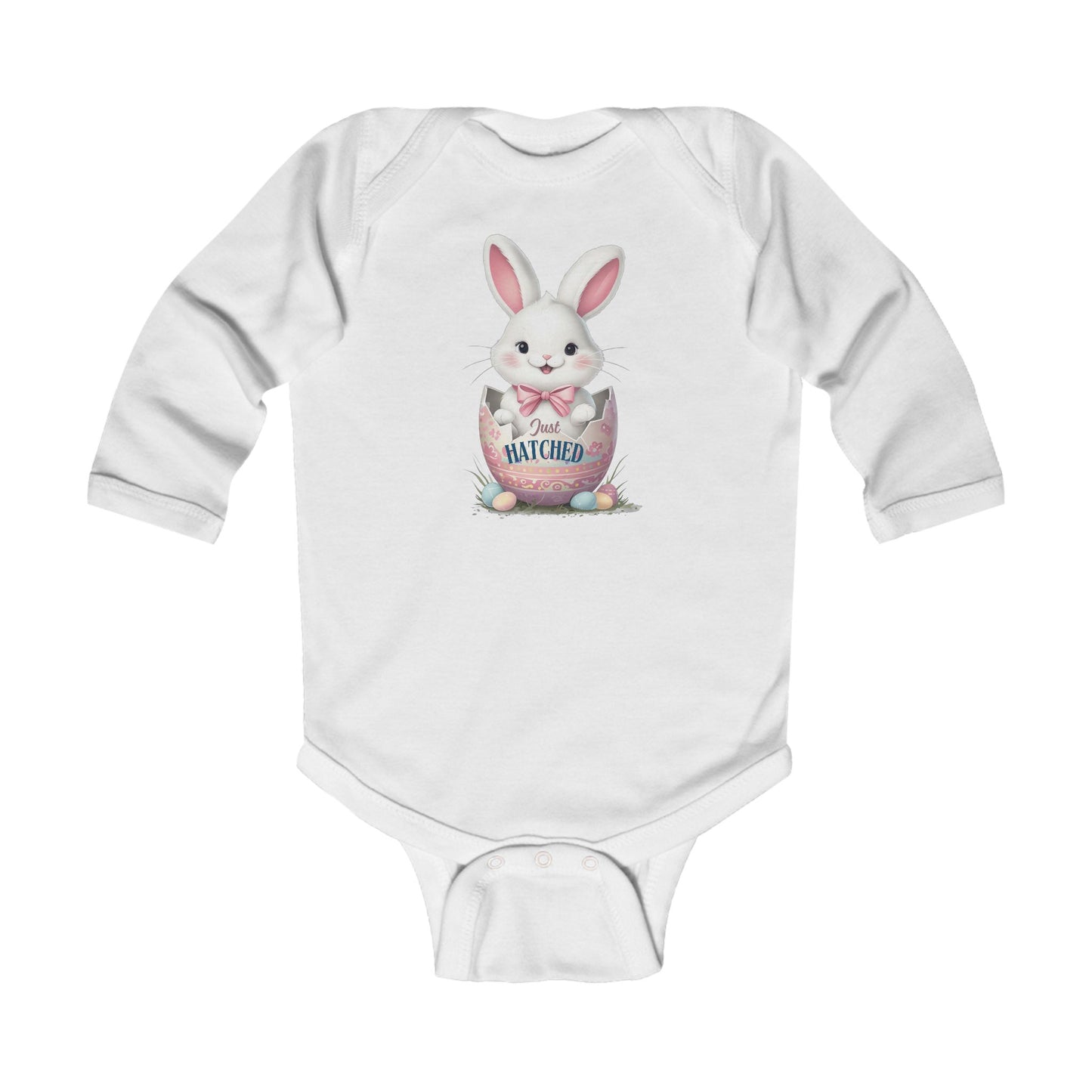 Just Hatched Bunny Infant Long Sleeve Bodysuit - Perfect for Easter Celebrations