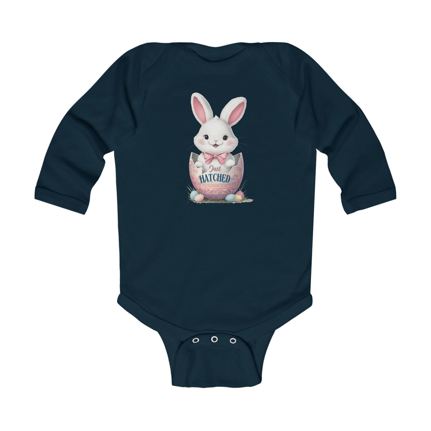 Just Hatched Bunny Infant Long Sleeve Bodysuit - Perfect for Easter Celebrations