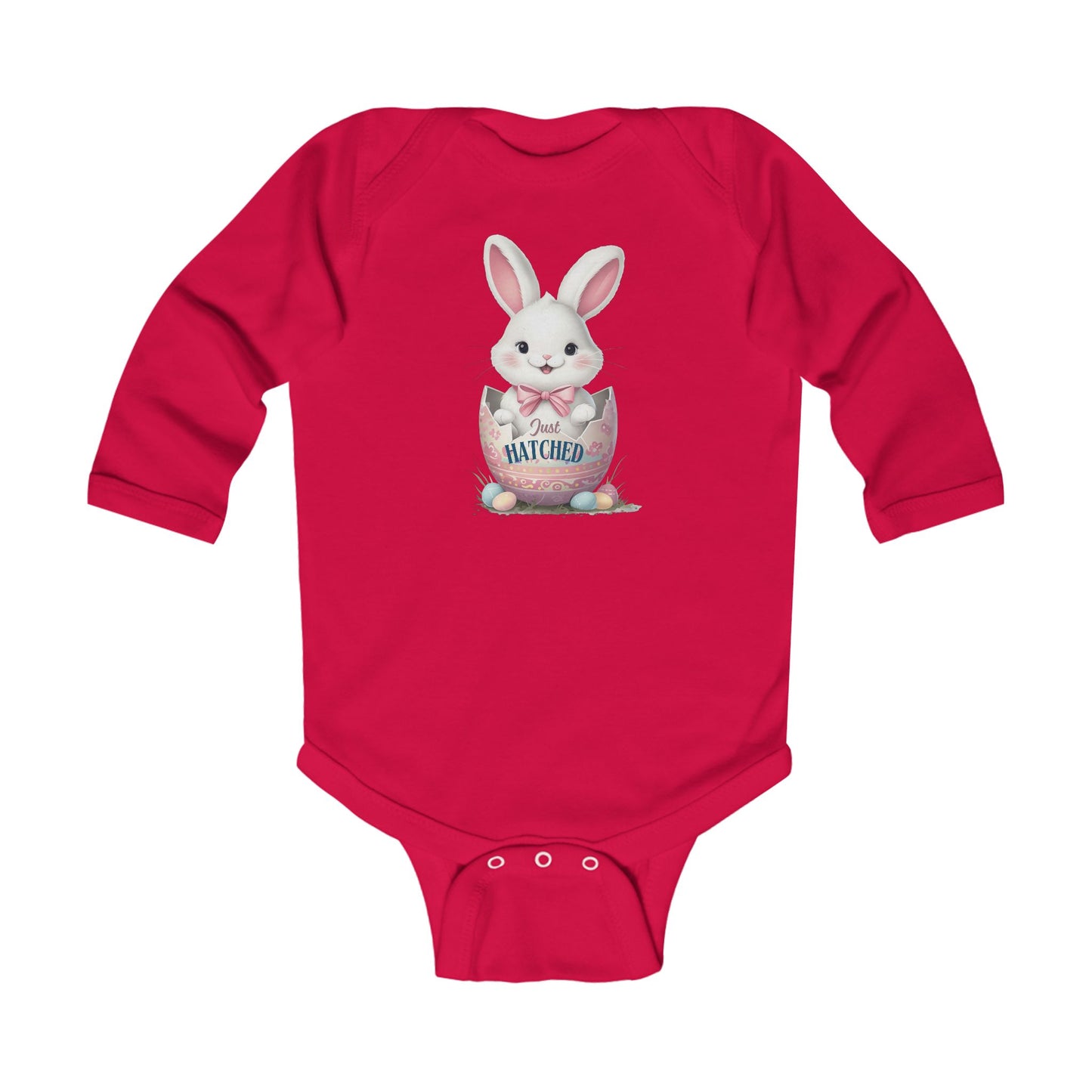 Just Hatched Bunny Infant Long Sleeve Bodysuit - Perfect for Easter Celebrations