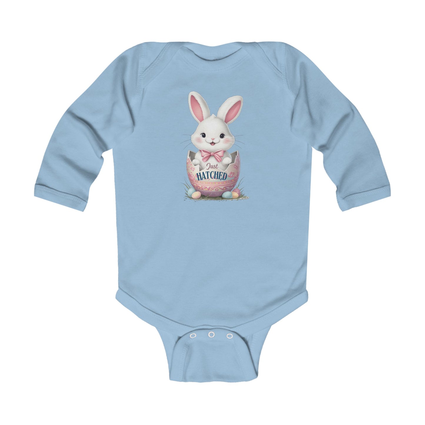 Just Hatched Bunny Infant Long Sleeve Bodysuit - Perfect for Easter Celebrations