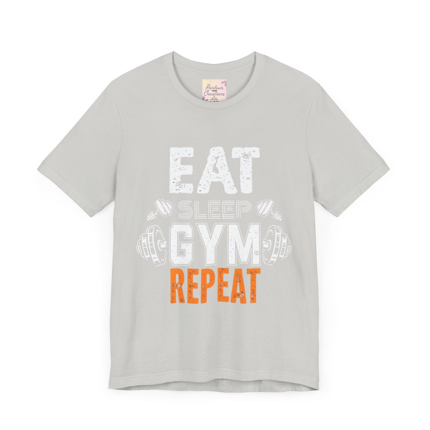 Motivational Gym T-Shirt - Eat Gym Repeat Unisex Casual Tee