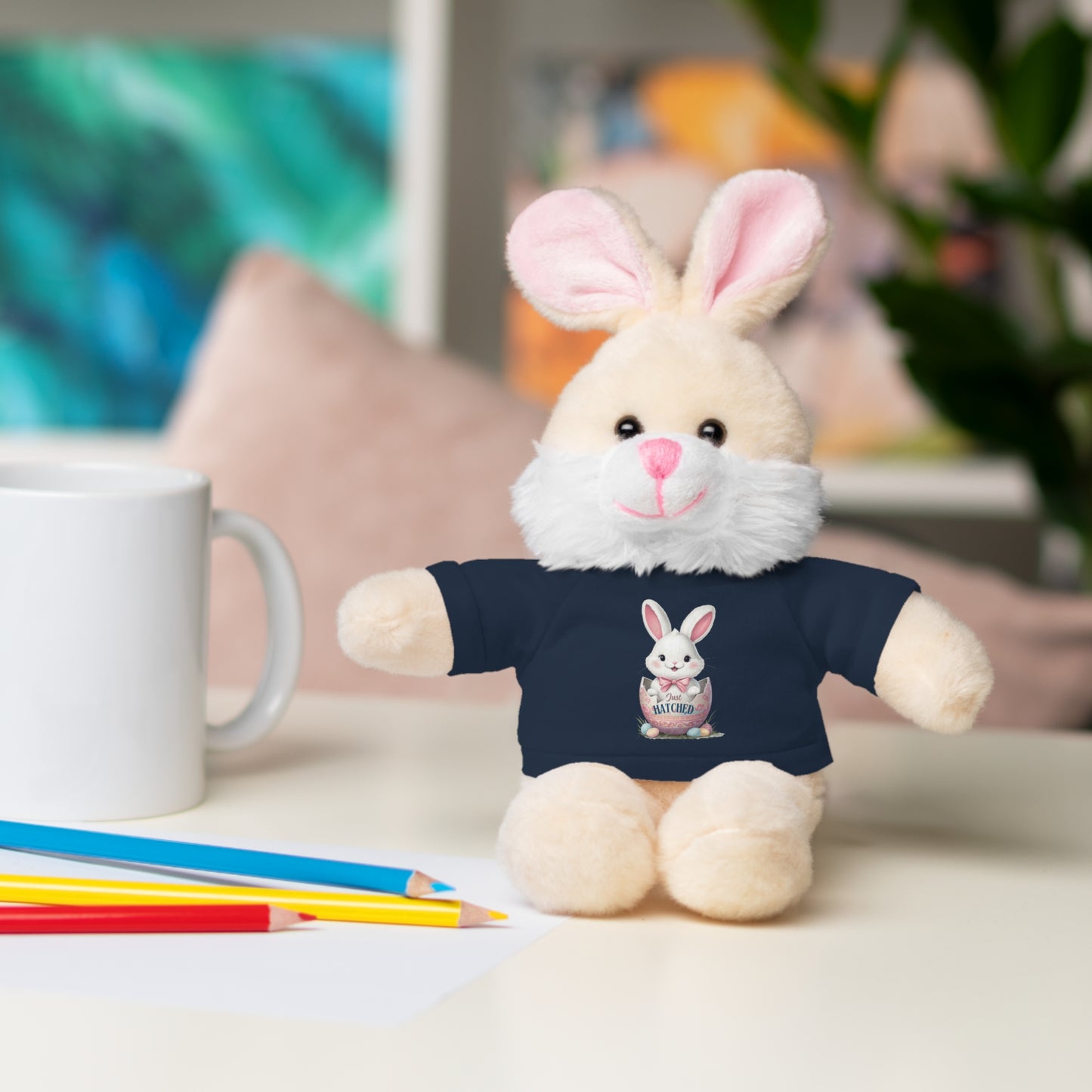 Adorable Bunny Tee "Just Hatched" Stuffed Animal - Perfect Gift for Kids