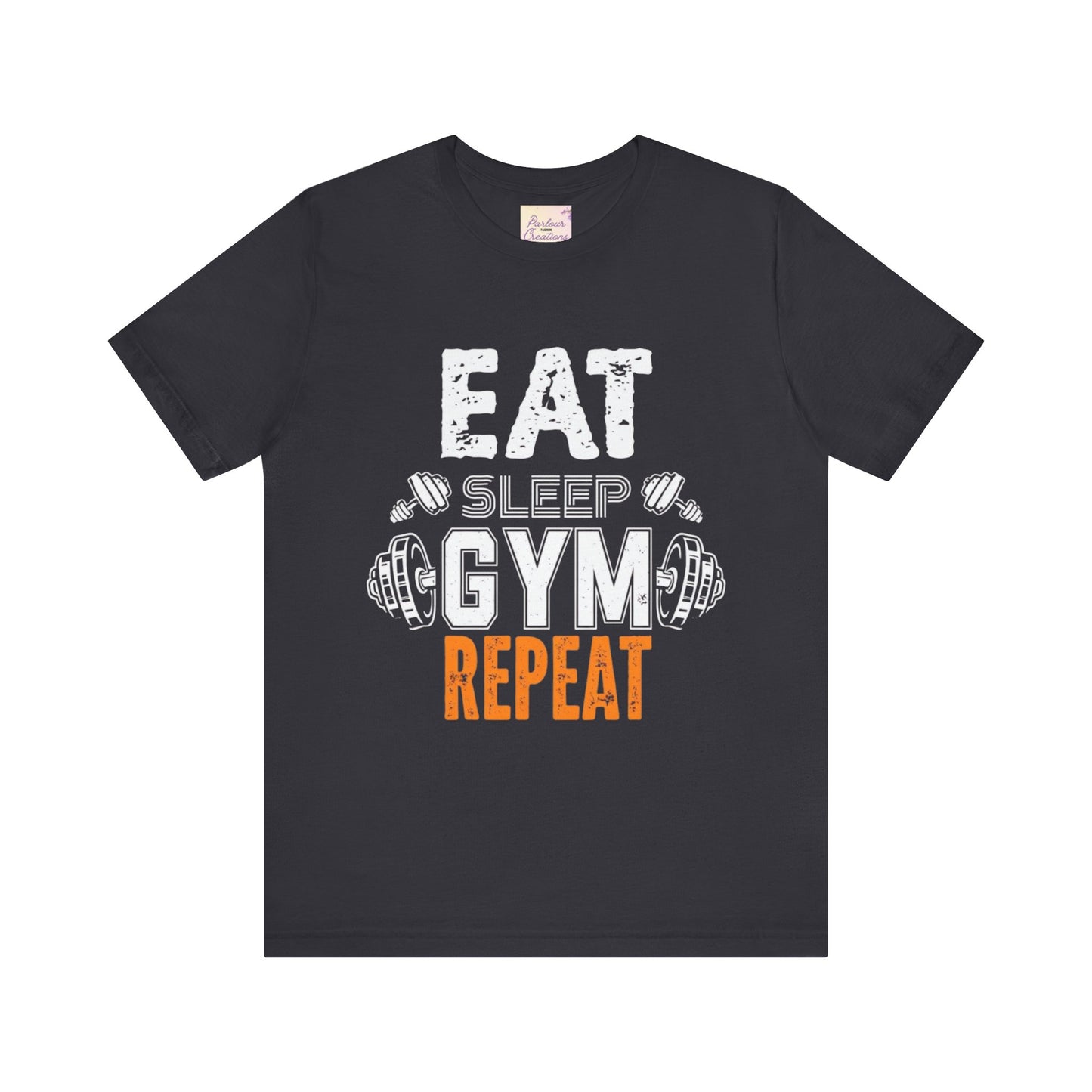 Motivational Gym T-Shirt - Eat Gym Repeat Unisex Casual Tee