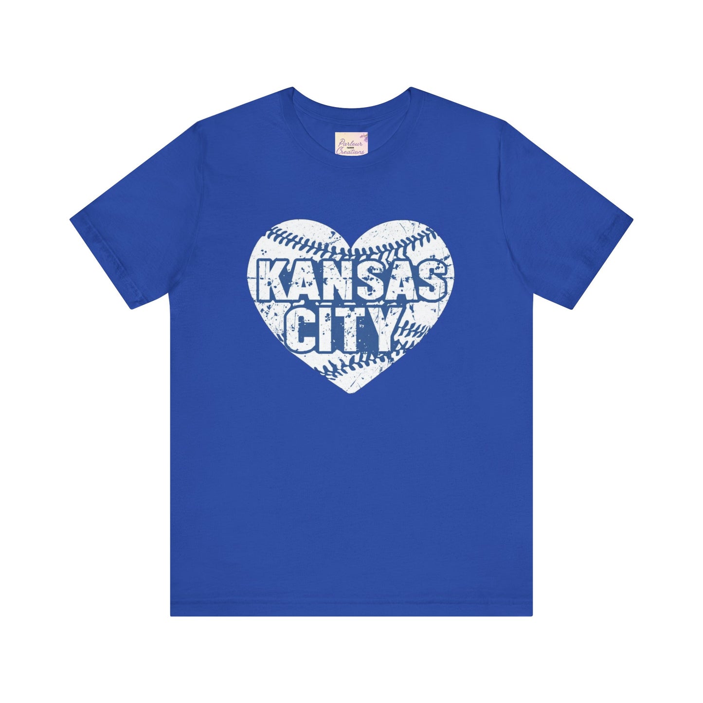 Kansas City Love Baseball Tee, Sports Fan T-shirt, Gift for Baseball Lovers, Summer Casual Top, Heart Design Shirt