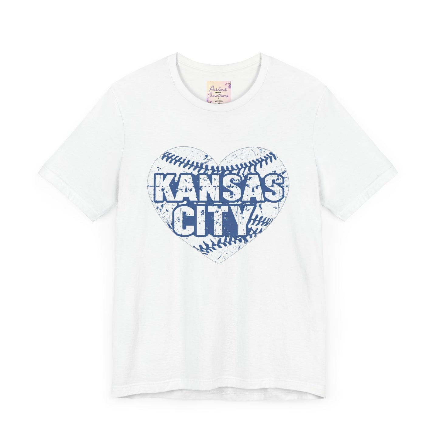 Kansas City Love Baseball Tee, Sports Fan T-shirt, Gift for Baseball Lovers, Summer Casual Top, Heart Design Shirt