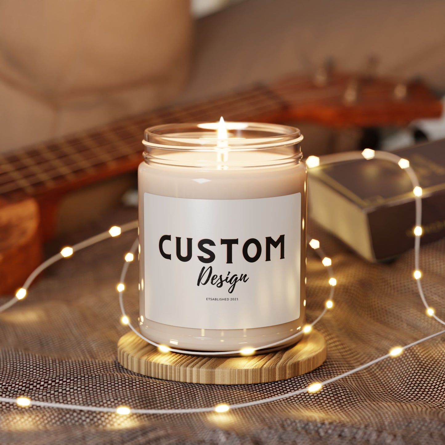 Custom Label Scented Soy Candle - 9oz - Ideal for Relaxation and Home Décor