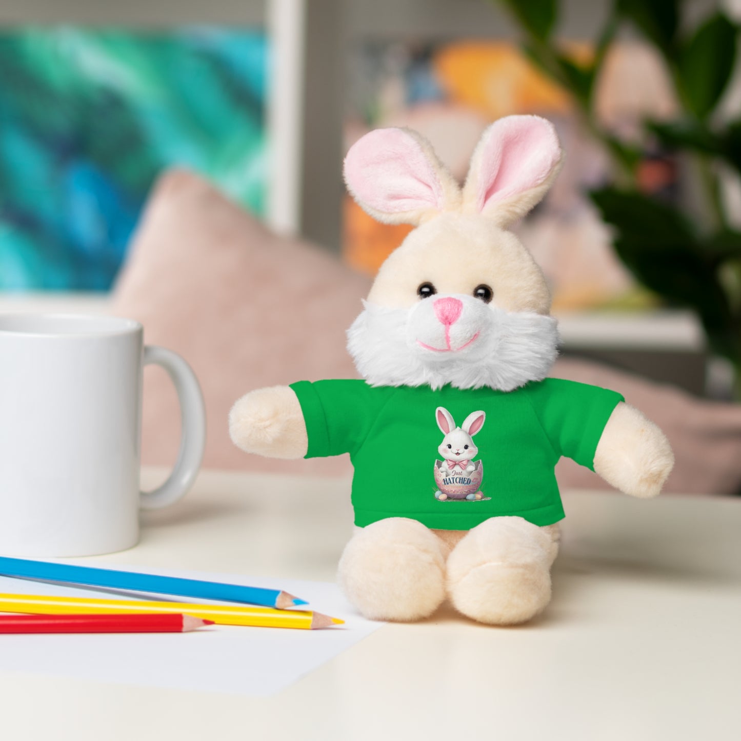 Adorable Bunny Tee "Just Hatched" Stuffed Animal - Perfect Gift for Kids