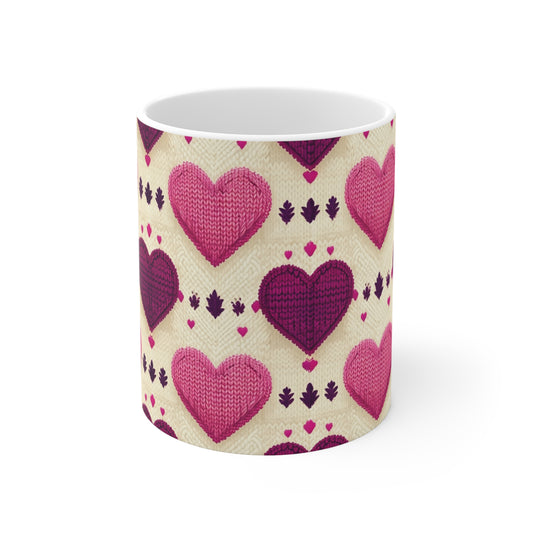 Heart Sweater Ceramic Mug 11oz Gift for Her Him Them Child Valentines Love