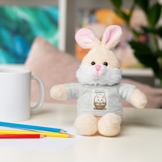 "Hoppy Easter" Easter Stuffed Animal Tee Bear - Perfect Gift for Kids