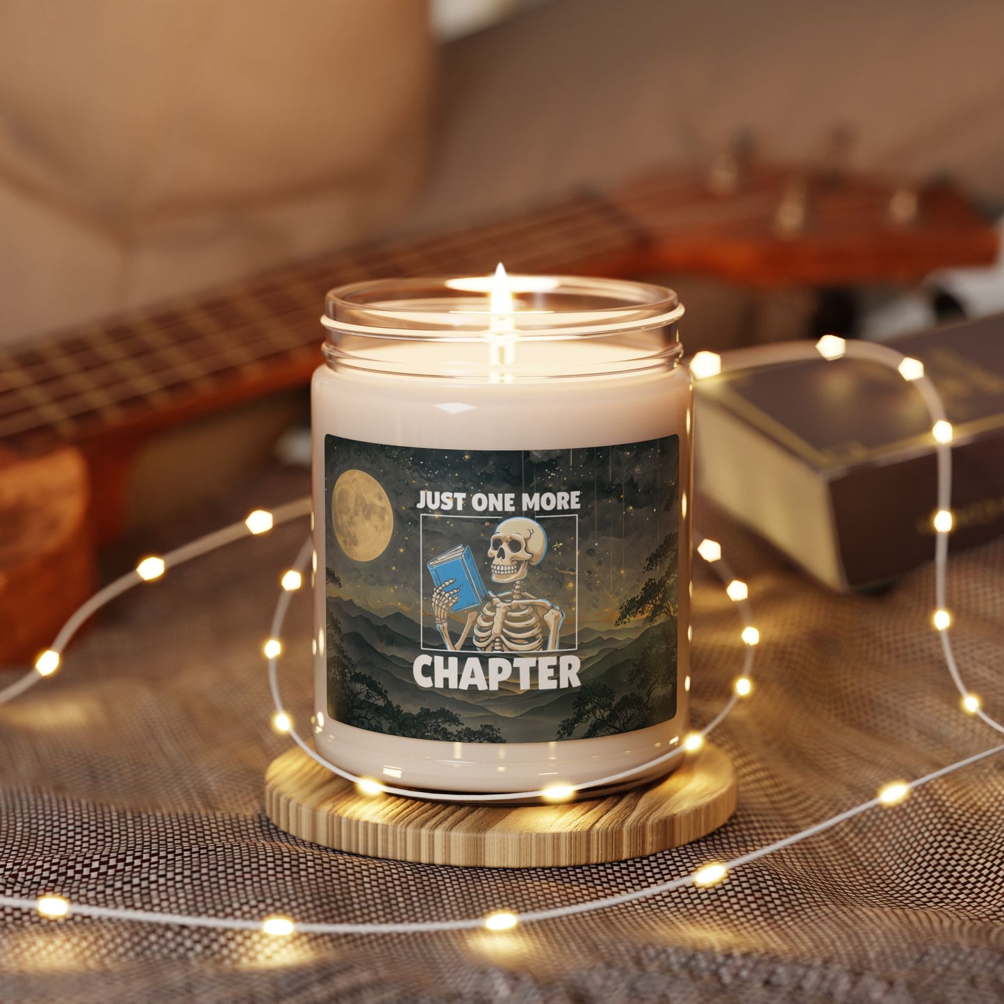 Just One More Chapter Scented Soy Candle, Cozy Gift for Book Lovers, Relaxing Home Decor, Halloween Vibe, Literature Decor, Bookish Gift