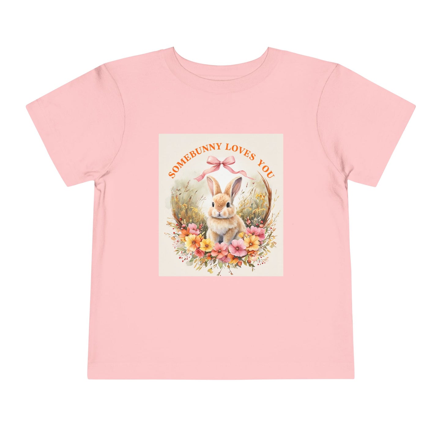 Toddler Short Sleeve Tee - 'Somebunny Loves You' Cute Bunny Design for Easter & Spring Celebrations