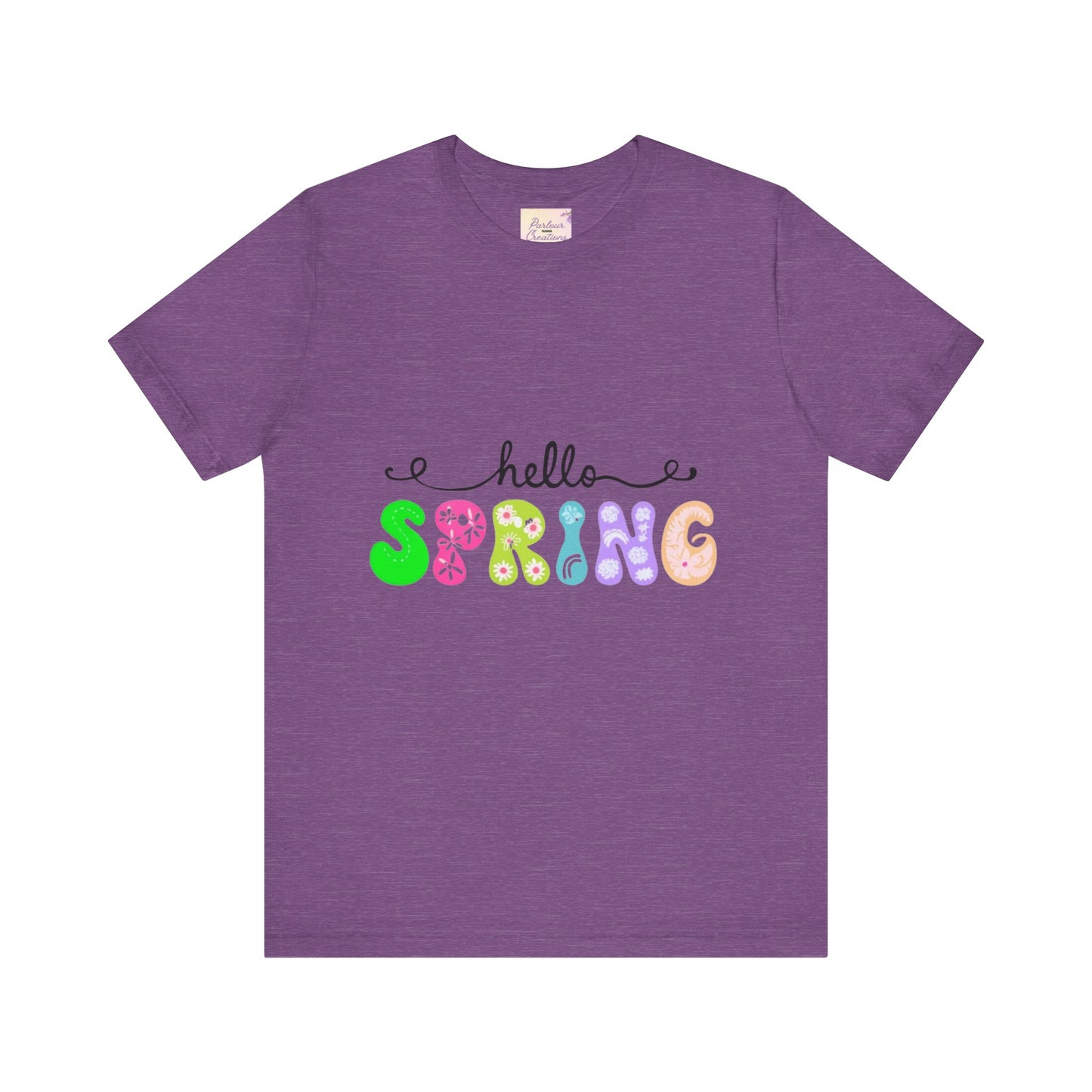 Hello Spring Unisex Jersey Short Sleeve Tee | Spring Shirts, Seasonal Apparel, Cute Tees, Gift for Her, Flower Graphic Tee