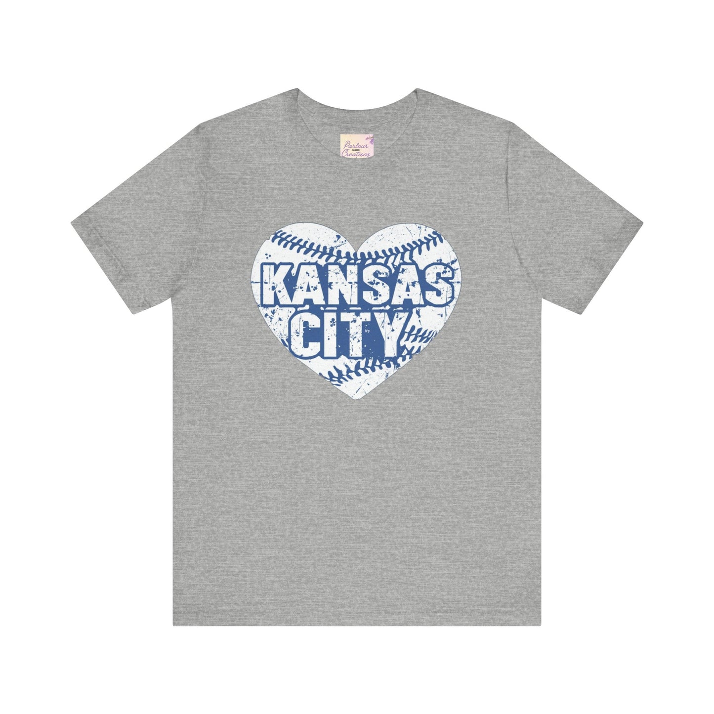 Kansas City Love Baseball Tee, Sports Fan T-shirt, Gift for Baseball Lovers, Summer Casual Top, Heart Design Shirt