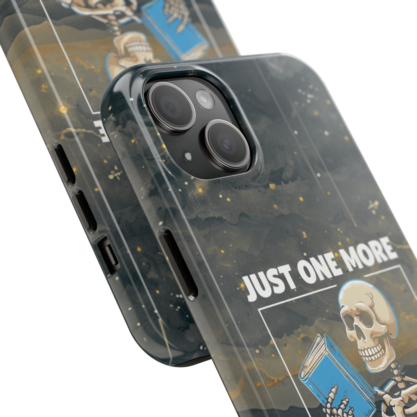 "Just One More Chapter" Skeleton Book Lover Tough Phone Case - Just One More Chapter, Unique Gift for Readers, Halloween Decor, Bookish Accessories, Literary