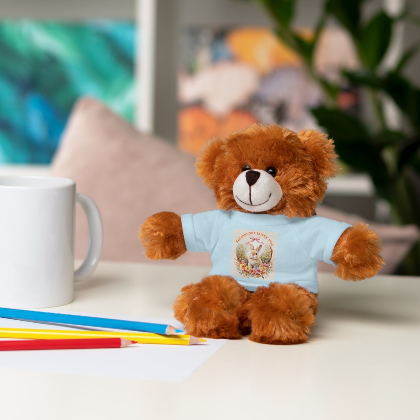 Personalized Stuffed Animal with Tee - ‘Somebunny Loves You’ Bear